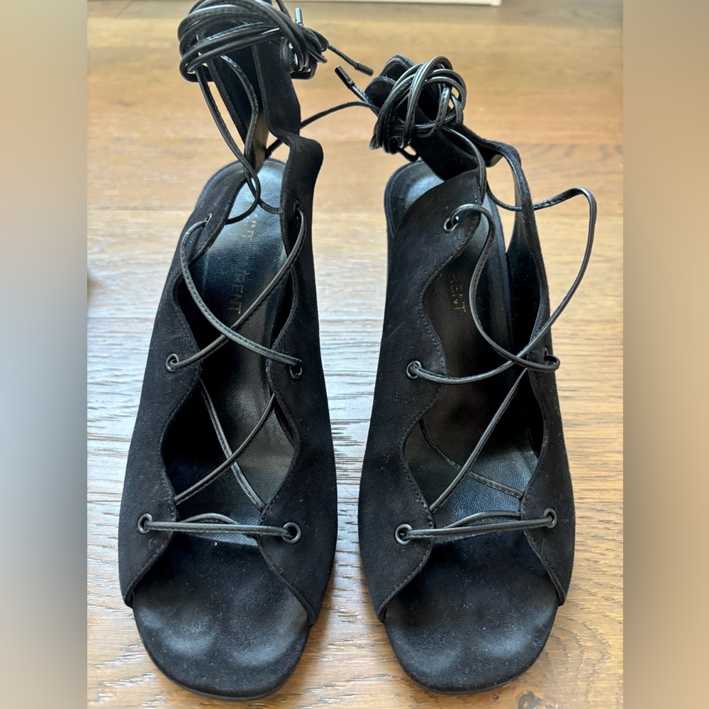 Black Saint Laurent Gladiator Heeled Sandals